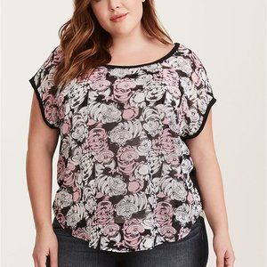 Torrid Disney Chesire Cat Dolman Top sz 5 Like New